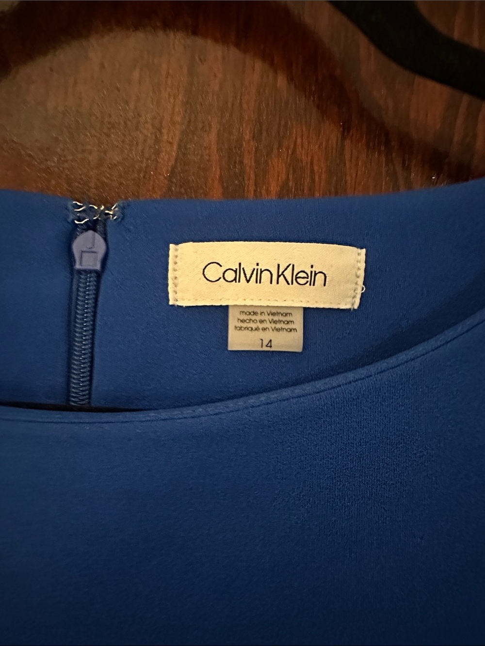 Calvin Klein Cobalt Blue Bell-Sleeve Midi Sheath Dress - Picture 2 of 3